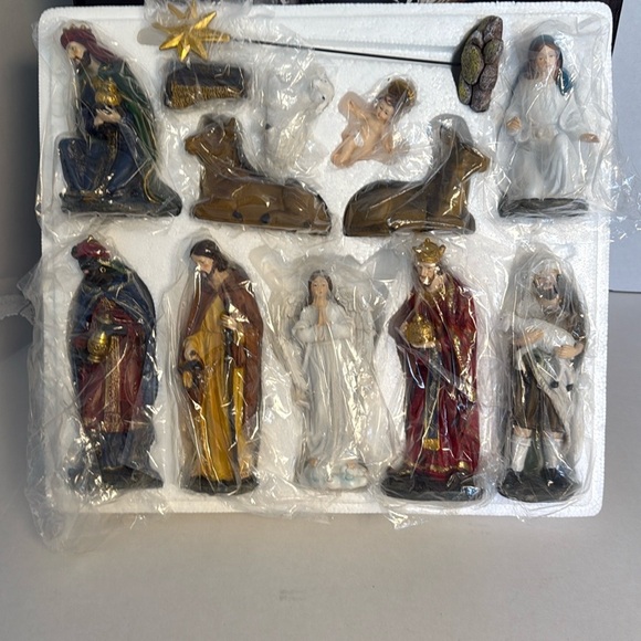 Nativity Figurine Set with Colorful Robes